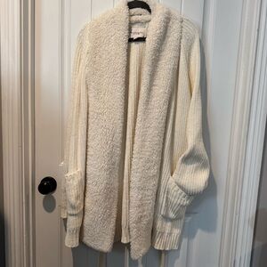 Koolaburra Cream Textured Open Cardigan